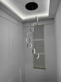 Resim Grand Combin / Sarkıt Avize / 8 Çemberli / 2 Mt / Antrasit Gövde Antrasit 