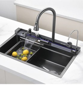 Resim Krome Teknolojik Akıllı Eviye Seti Kombine Ultimate Nano Siyah Krm1020-Bl 
