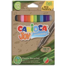 Resim Nessiworld Carioca Eco Family Joy Süper Yıkanabilir Keçeli Boya Kalemi 12'Li 