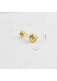 Resim Glorria Altın Gül Tragus Piercing Sarı 