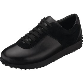 Resim Costo Shoes S4112 Siyah Deri Erkek Deri Spor Ayakkabı Rahat Geniş Kalıp 