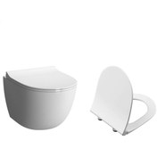 Resim VitrA Sento Kanallı Asma Klozet Beyaz + Vitra Slim Yavaş Kapanır Kapak 