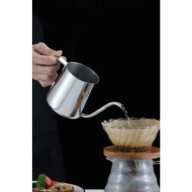 Resim Çelik Ölçekli 350 ml 7 Cup Kahve Demleme ibriği Espresso Sıcak Su ibriği mt116 