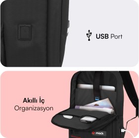 Resim Mack Mcc-006 15.6" Offıce Usb Girişli Notebook Sırt Çantası Siyah Diğer 