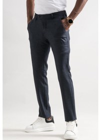 Resim Ecer Slimfit Bitik Kareli Boru Paça Kışlık Erkek Kumaş Pantolon 001 