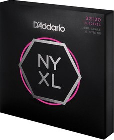 Resim D'Addario NYXL32130 NYXL Nickel 6 Telli Bas Gi̇tar Teli - Regular Light (32-130) 