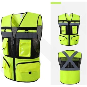 Resim Yüksek Görünürlük Yansıtıcı Güvenlik Yeleği Fermuarlı K20467y-m 