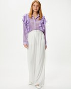 Resim Şifon Gömlek Transparan Uzun Kollu Fırfırlı Düğmeli 