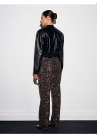 Resim Dilvin 72083 %100 Pamuk Leopar Straight Jean-kahve Kahve 