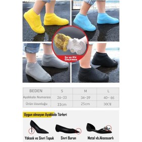 Resim YCL Shop Yclshop Silikon Yağmur Koruyucu Ayakkabı Kılıfı Kaymaz Kirsu Geçirmez 