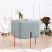 Resim Lorence Home Copper Puf - Kare Su Yeşili 