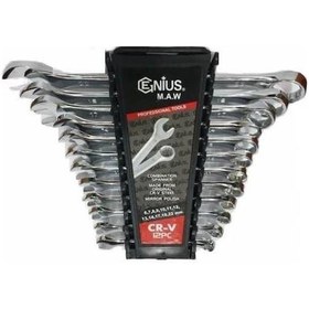 Resim Genius 12 Parça Kombine Anahtar Seti 12'Li Düz Yıldız Takımı N11.11295 