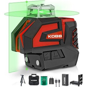 Resim Kobb KBL32GTP Profesyonel Li-ion Yatay 360° ve Dikey Otomatik Hizalamalı Yeşil Nokta Şakül ve Çapraz Çizgi Lazer - Tripod 