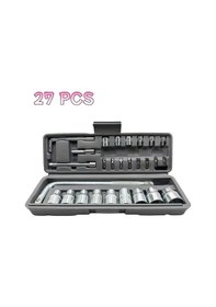 Resim Chuangyinshop 27 High-end Repair Tools Multi-function Ev Alet Seti Dıy Profesyonel Tamir Seti 1/2 1/4 3/8 Soket Anahtarı Motorcycle Bakımı 