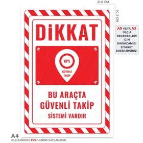 Resim Dekovera Ul2551-A4 - Bu Araçta Güvenli Takip Sistemi Vardır Uyarı Levhası (21,6×30,3cm) 