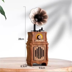 Resim Tokqı Kablosuz Retro Bluetooth Hoparlör Taşınabilir Vintage Bluetooth Ortam Işığı ile Soundbar'da Fm Radyo Zaman Ekran Desteği Tf USB Aux 