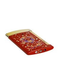 Resim S.t. Dupont Slim 7 Burgundy Dragon Gold Puro Çakmağı 27776 