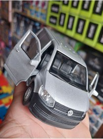 Resim OYUNCAKSAHİLİ Volkswagen Transporter Panelvan Metal Minibüs Gri Çekbırak Koleksiyon 