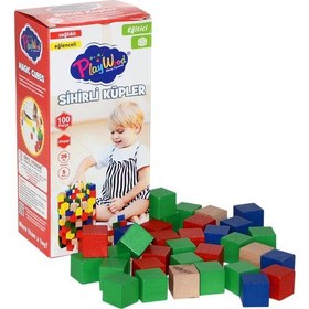 Resim Nessiworld PlayWood Ahşap Sihirli Küpler 100 Parça 359 