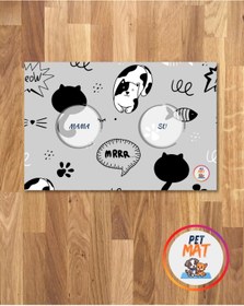 Resim MEVESE Petmat Kedi Mama Paspası , Kaymaz Taban , Yıkanabilir , Evcil Hayvan Paspası 026-G 