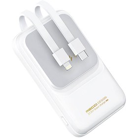 Resim Recci RPB-W10 Polaris Serisi Çift Kablolu LED Dijital Göstergeli Wireless Powerbank 15W 10000mAh - Beyaz 
