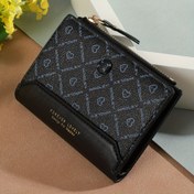 Resim Kadınlar için Klasik Çift Katlı Cüzdan, RFID Koruma, Çoklu Kart Yuvaları ve Güvenli Basma Kapatma - Günlük Kullanım İçin Şık Sentetik Suni Deri Aksesuar, Cüzdan Kart Tutucu 