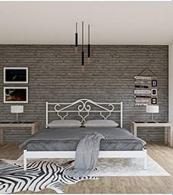 Resim GM 301 GOLD DUBLEX METAL KARYOLA BEYAZ 160X200 