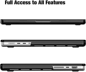 Resim Apple Macbook Pro 16 inç M4/Pro/Max A3186 A3403 ile Uyumlu Kılıf Sert Parlak Koruma Kapak SİYAH 