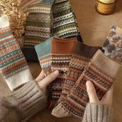 Resim 7 Çift Kadın Vintage Etnik Tarz Çorapları - Yumuşak, Nefes Alabilen, Yüksek Elastikiyetli, Çift İğne Yapı, Makine Yıkanabilir - Bahar ve Sonbahar İçin Mükemmel, Tüm Mevsimler İçin Uygun, Sevimli Çoraplar 