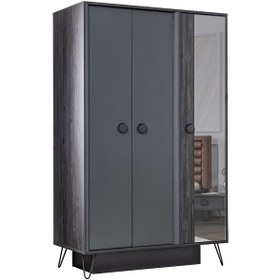 Resim setaymobilya Gardırop, Black New 3 Kapaklı Aynalı Dolap - Setay 