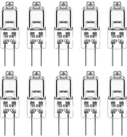 Resim G4 Halojen Ampul, G4 Ampul 12v 10w, Sıcak Beyaz 3000k, 150lm, Kısılabilir, G4 Halojen Lamba, Şeffaf Kapsül 