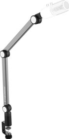 Resim S2 Caster Boom Stand Siyah 3m XLR 360° Ayarlanabilir Kablo Klipsli Mikrofon Standı 35774 