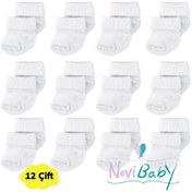 Resim Novibaby 12'li Bambu Yenidoğan Bebek Çorap I Snow White I Kız Erkek Bebek Çorabı Çok Renkli 