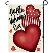 Resim Yaleker Valentin Günleri Bahçe Bayrağı, Dayanıklı Ketçap Malzeme, İki Yönlü Desen, Hava Ve Solma Dayanıklı, 30x45cm Dış Mekan Dekorasyonu 