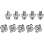 Resim 10 Adet Metal Vidalama Bağlantı Parçası: 5 Adet 1/4" Çift Taraflı + 5 Adet 1/4"-3/8" Çift Taraflı 