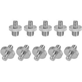 Resim 10 Adet Metal Vidalama Bağlantı Parçası: 5 Adet 1/4" Çift Taraflı + 5 Adet 1/4"-3/8" Çift Taraflı 