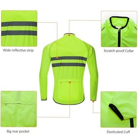 Resim Wosawe Yansıtıcı Uzun Kollu Bisiklet Forması Rüzgar Ceket M Siyah 