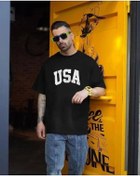 Resim - Erkek Baskılı Oversize T-shirt - Siyah Siyah 