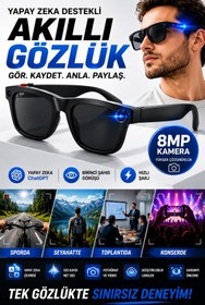 Resim Eco Lounge Yapay Zeka Çevirili 8MP Kameralı Akıllı Gözlük Birinci Şahıs Görüşü ve Hızlı Şarjlı 