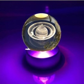 Resim Galaksi Gezegen Işıklı 6 Cm Çapında Cam Kristal Küre 