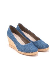 Resim Star Tombis Gerçek Elişi Kot Espadril Dolgu Topuk Handmade Mavi 