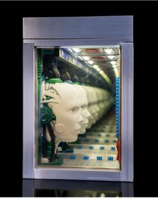 Resim TuransoyCraft 3 Boyutlu Robot Makinesi Masaüstü Lamba Robot Lamba Büyük Boy 26CM 