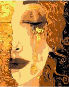 Resim wombhobby Gustav Klimt Ağlayan Kadın Sayılarla Boyama Seti 80X100 cm Çerçeveli (Kasnağa ) Gerili 