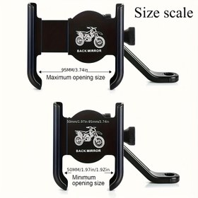 Resim Bisikletler, Scooters ve Motosikller için Ayarlanabilir Alüminyum Alaşım Telefon Tutucu, Devamlı Bounce Testi! Eğimli Şehir Devamlı 30 Dakika, Sıfır Pozisyonlama! Kararlı Kaymaz Tasarım, Güvenli ve Dayanıklı, Siyah Pürüzsüz Yüzey 