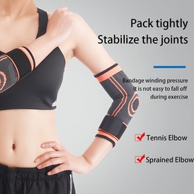 Resim 1 Adet Ayarlanabilir Kompresyon Dirsek Destekliği - Tenis, Halter için Stabilizasyon ve Desteği | Güvenli Kayışlı Nefes Alabilen Polyester Dirsek Kolçağı | Elde Yıkama, Bisiklet İçin Kompresyon Dirsek Pedi, Sadece Elde Yıkama 