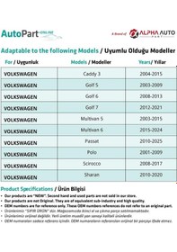 Resim Volkswagen İçin Döşeme Klipsi- 10 Adet 