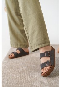 Resim Daxtors Arizona Günlük Ortopedik Unisex Tokalı Terlik Kahverengi 