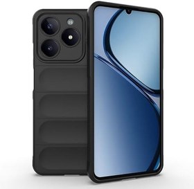 Resim Realme C61 İle Uyumlu Kılıf Esnek TPU Oyuklu Arka Yüzey Tasarımlı Etnik Silikon Kapak (siyah) 