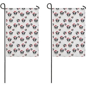 Resim Border Collie 2'li Çift Taraflı 12x18 İnç Bahçe Bayrağı Seti, Dış Mekan-a10 12+ 