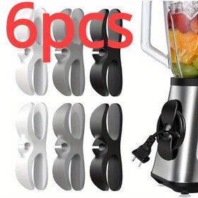 Resim 6 Paket TPU Kablo Düzenleyici Klipsleri Mutfak Aletleri için, Kablo Yönetimi Tutucu, Hava Fritözleri, Mikserler, Kahve Makineleri için Kablo Sarma Sabitleyici - Pilsiz Kablo Depolama Çözümü 